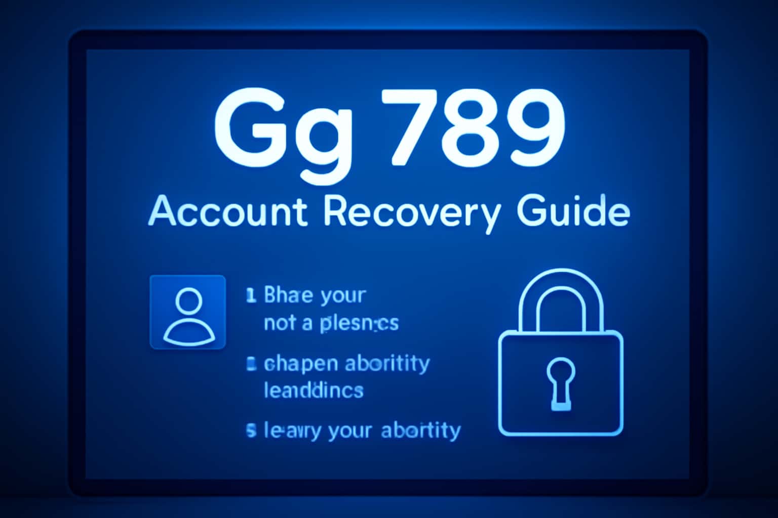 An informational graphic illustrating the Gg 789 Account Recovery Guide, with a focus on clarity and professionalism.