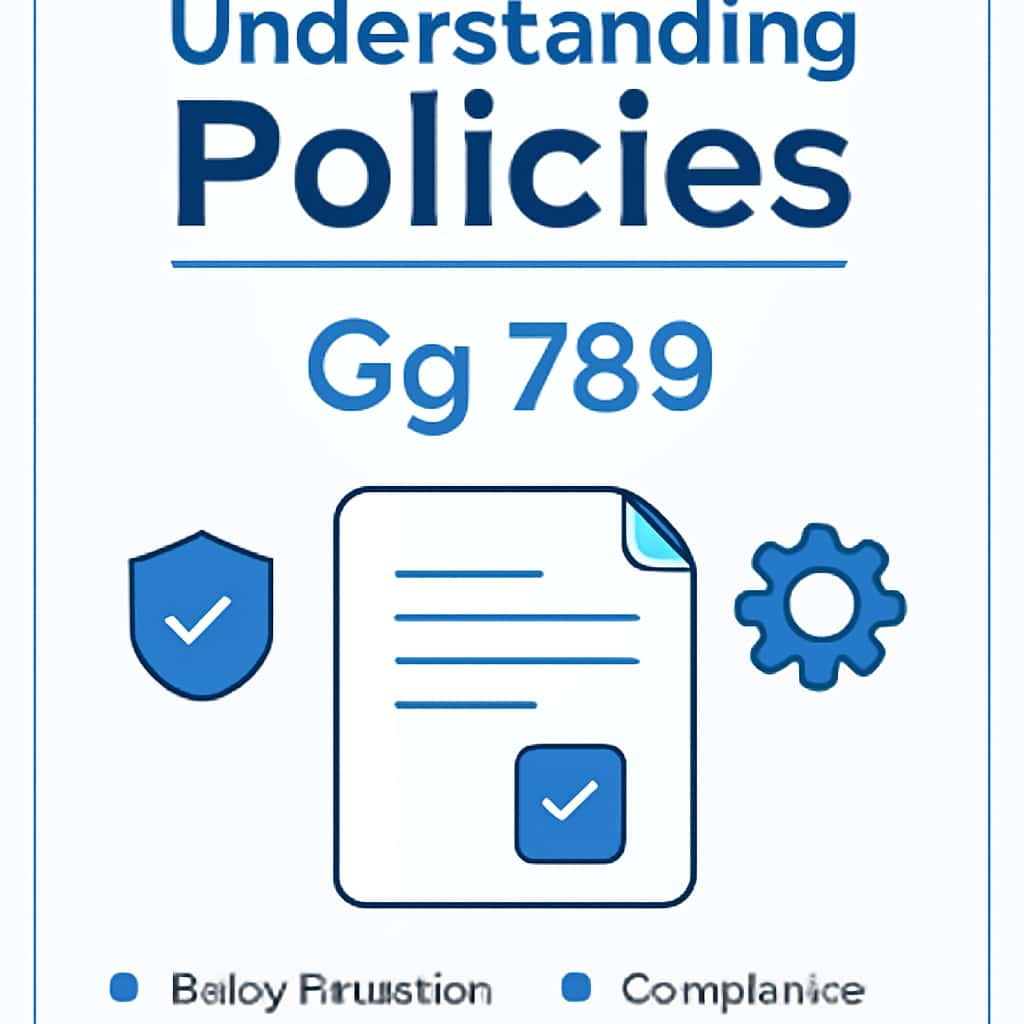 An educational diagram outlining key aspects of Gg 789 policies.