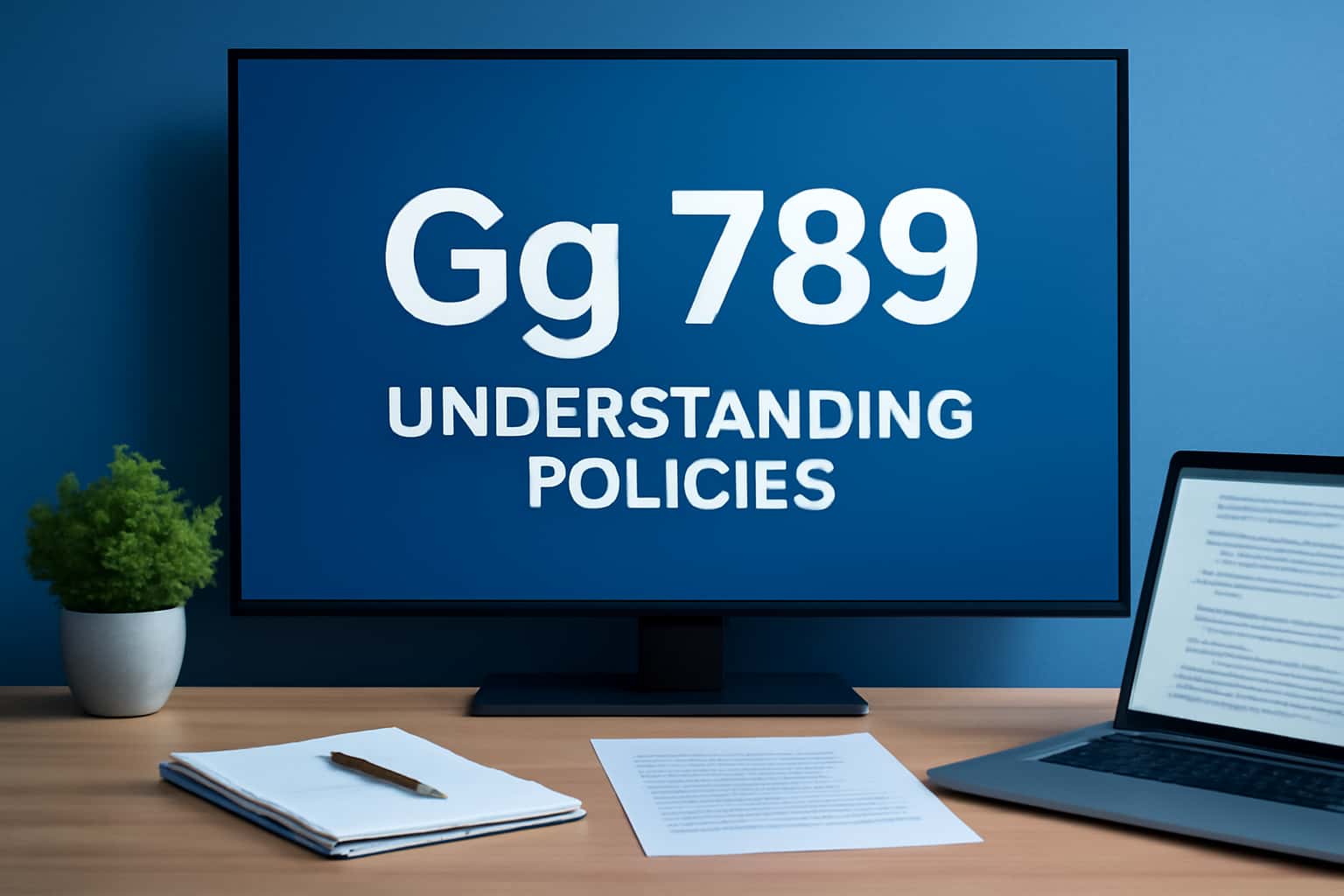 A high-tech representation of Gg 789 policies on a digital interface.