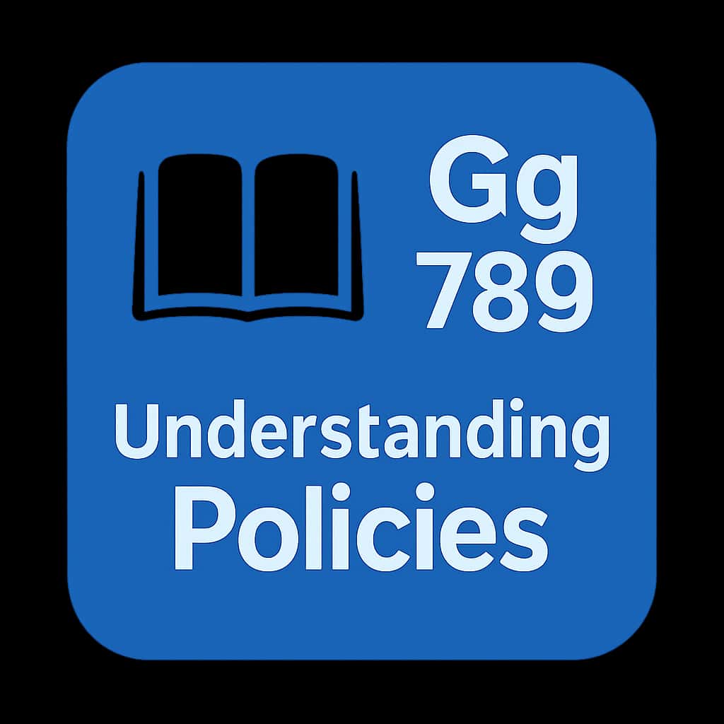 An icon illustrating Gg 789 policies as a guidance tool.