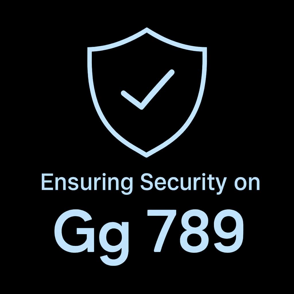 A simple badge design highlighting security for Gg 789.