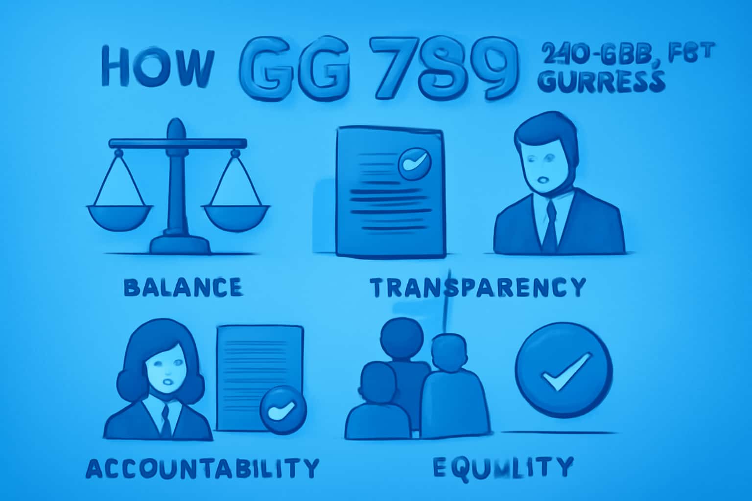 A visual representation of fairness principles applied in Gg 789, showcasing text prominently.
