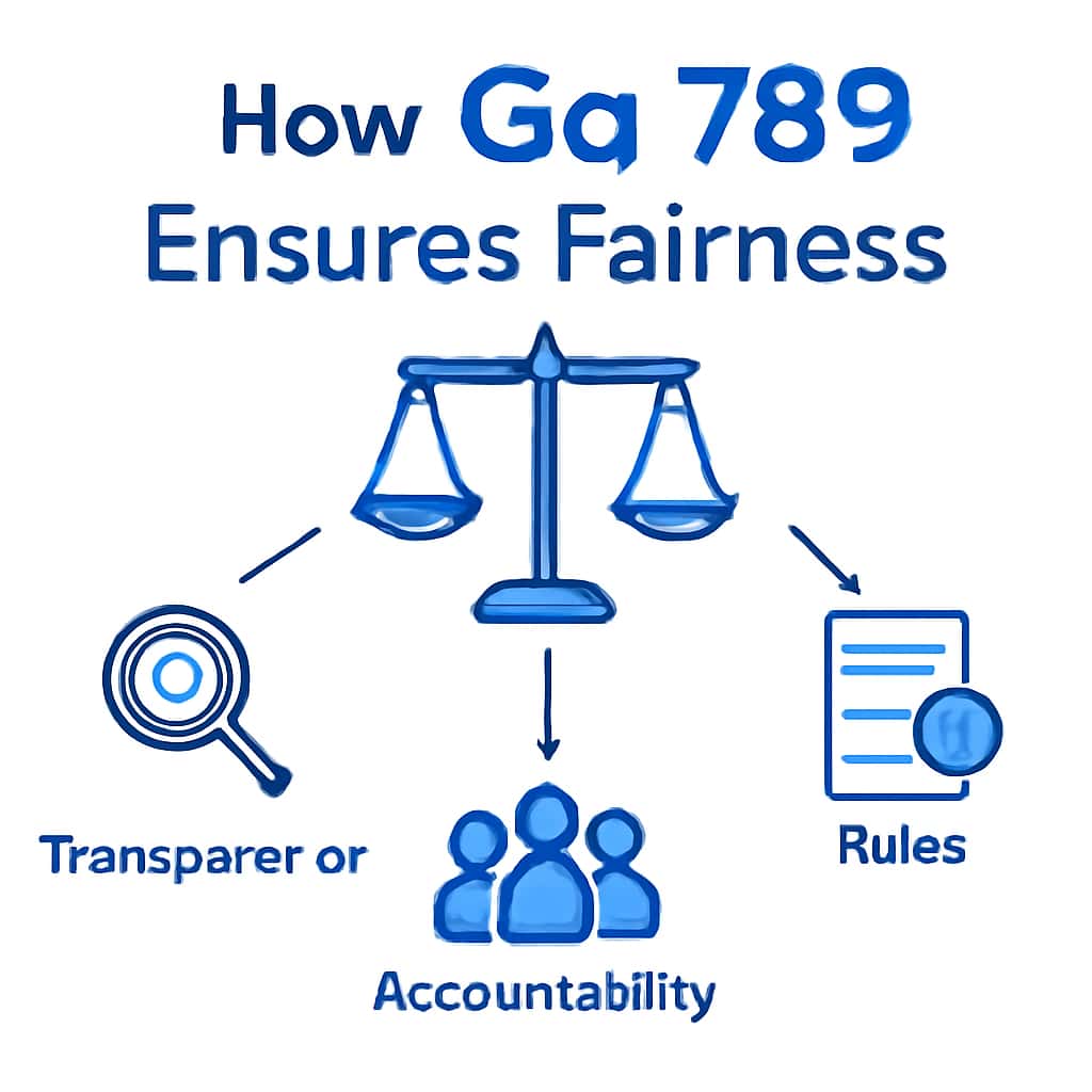 An educational diagram illustrating the fairness measures of Gg 789.