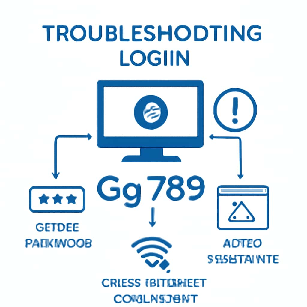 An educational illustration depicting common login problems for Gg 789.