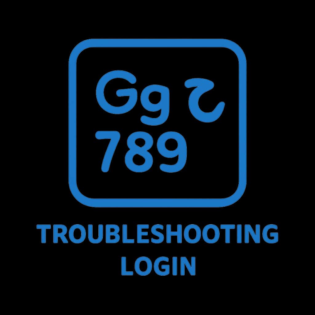 A badge representing assistance for Gg 789 login issues.