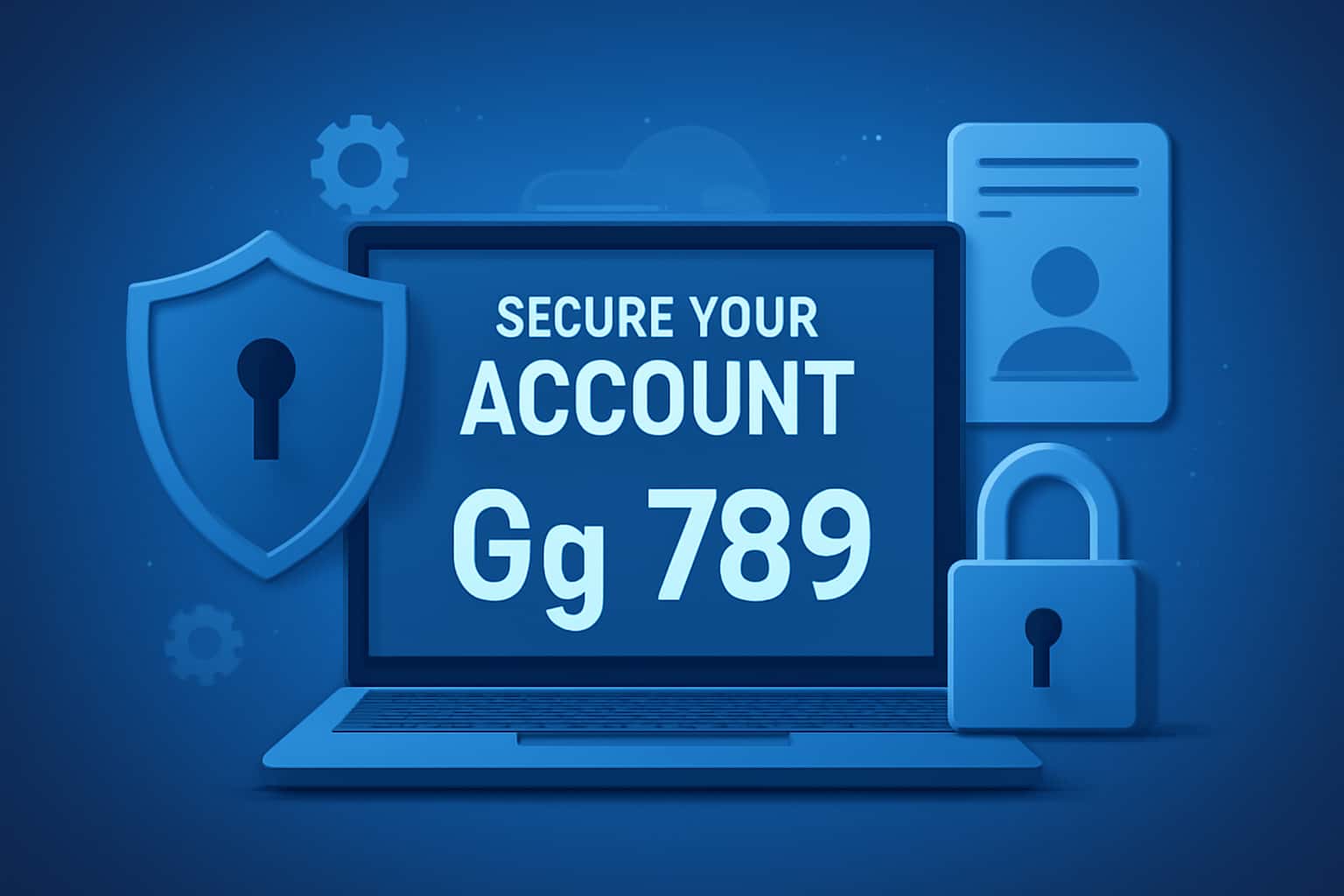 An informative graphic representing account security measures for Gg 789.