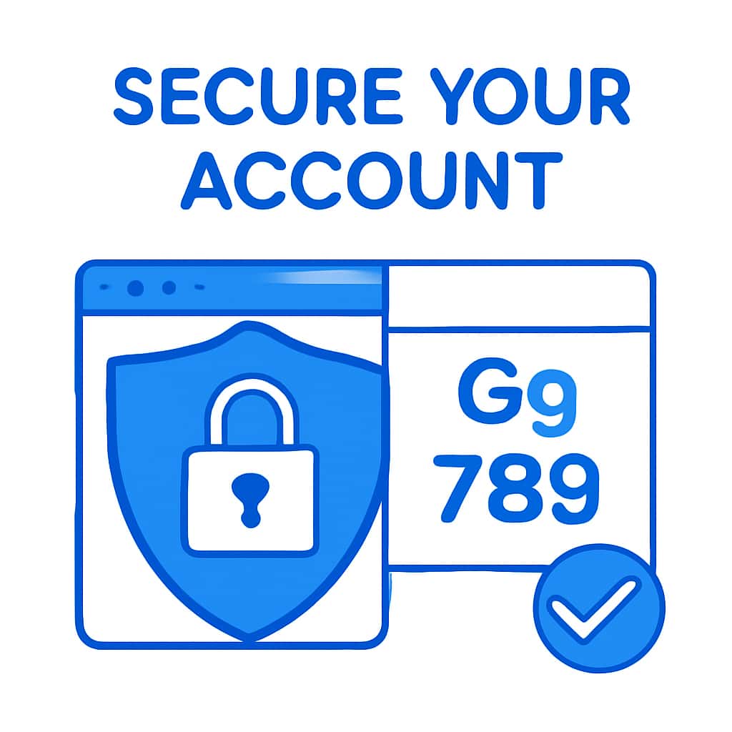 An educational diagram outlining steps to secure a Gg 789 account.